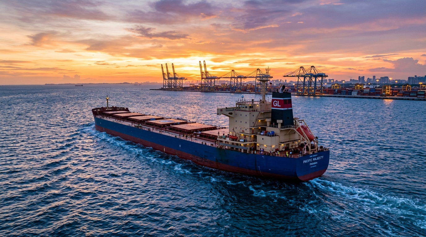 Bulk cargo carrier sailing