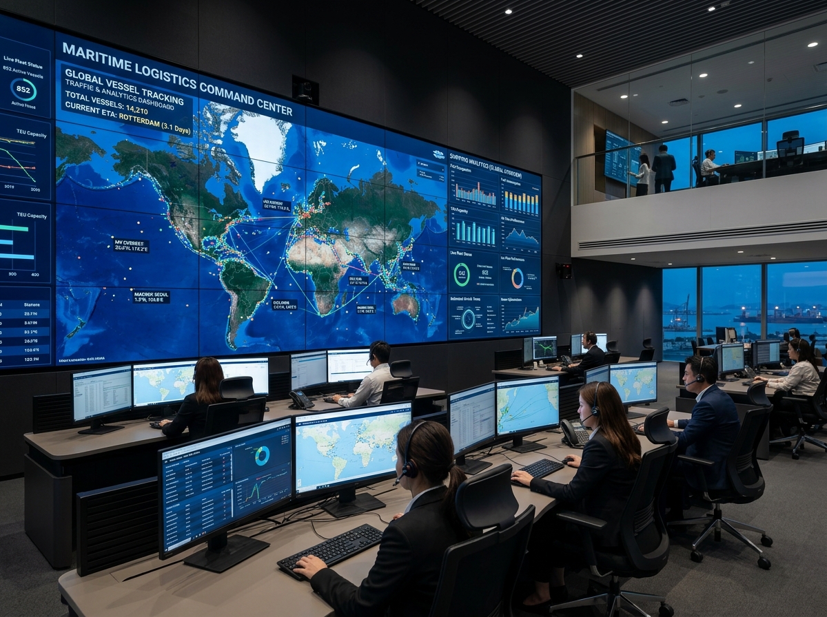 Operations center with analytical monitors